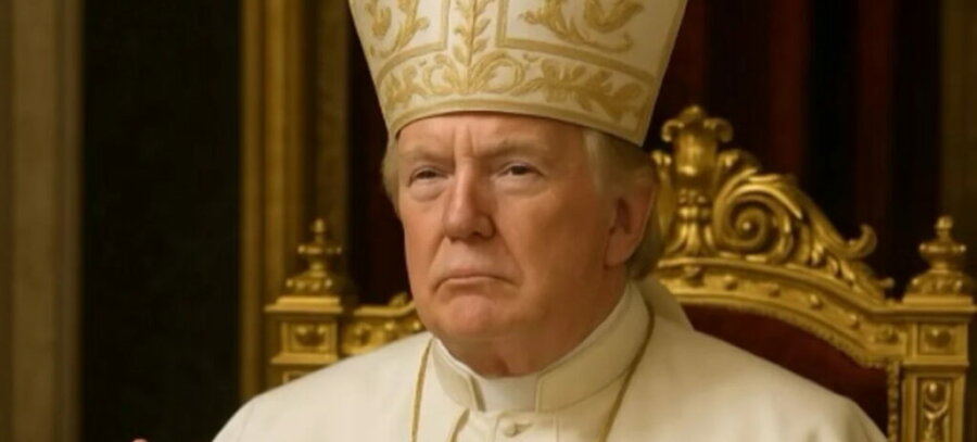 Ο Τραμπ επιλέγει για επόμενο Πάπα τον εαυτό του και δημοσιεύει σχετική φωτογραφία