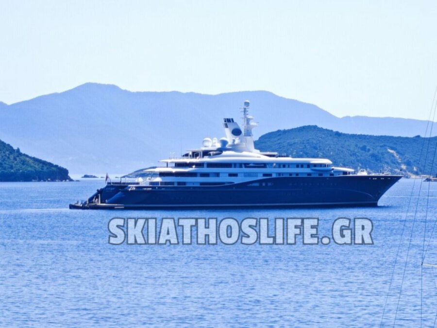 «Έδεσε» στη Σκιάθο η θαλαμηγός του Σεΐχη Αλ Θάνι (φωτ.)