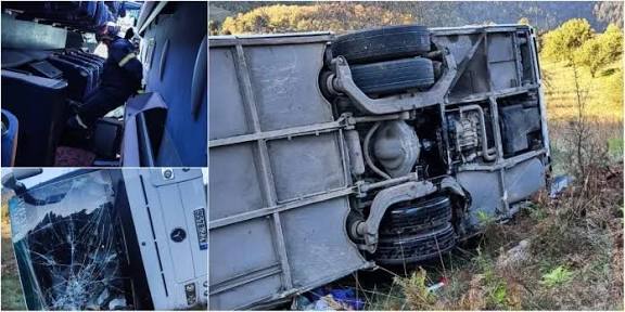 Βελεστίνο: Ανατροπή λεωφορείου με 40 επιβάτες στην παλιά Εθνική Οδό – 10 τραυματίες